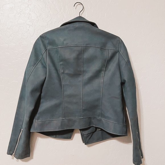 Navy blue faux leather jacket - Picture 3 of 3